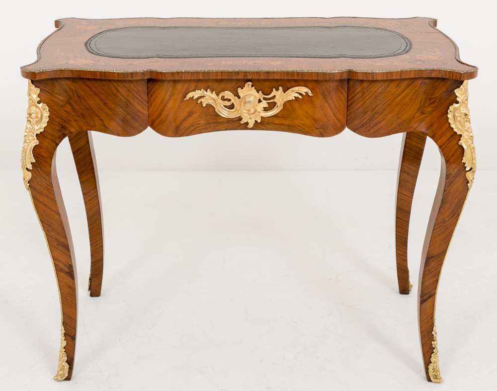 Walnut and Marquetry Bureau Plat