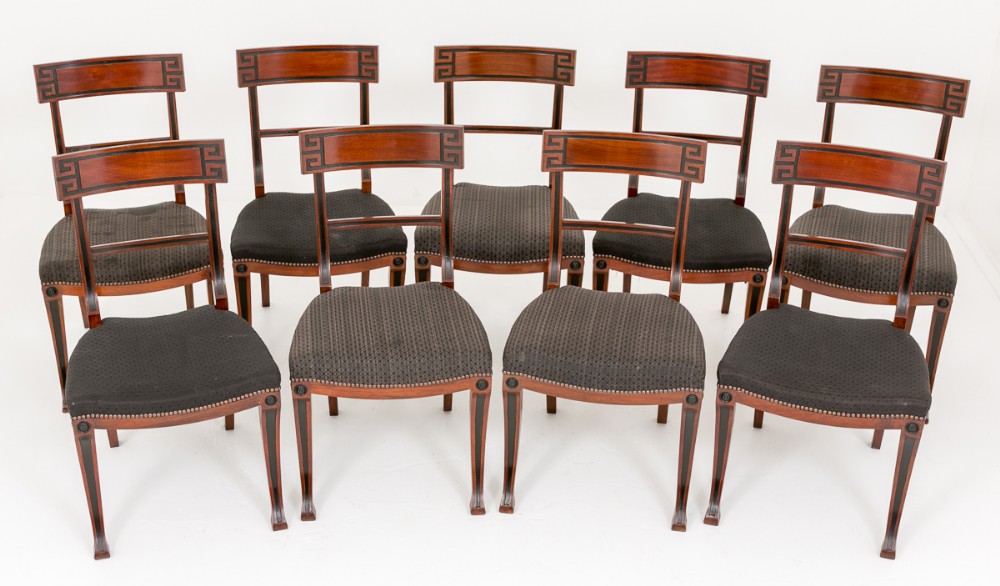 Set of 9 Mahogany Regency Style Dining Chairs