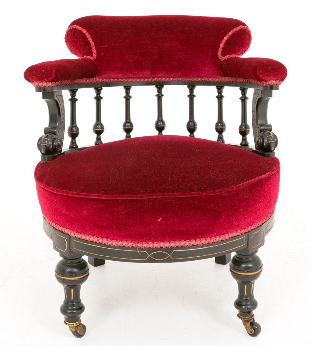 Victorian Ebonised Tub Chair