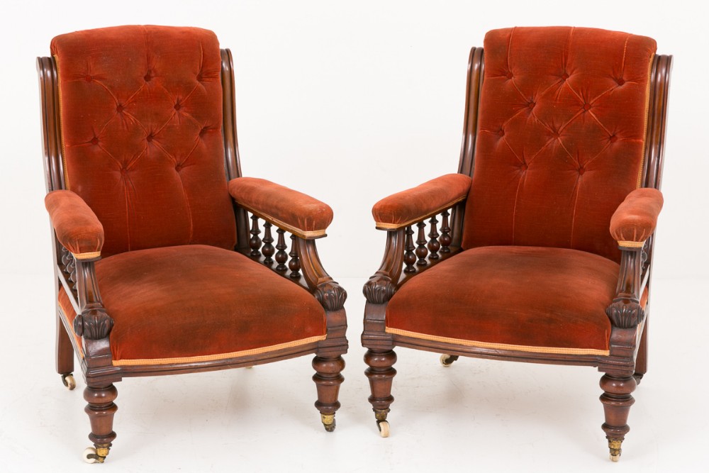 Good Pair of Victorian Arm Chairs