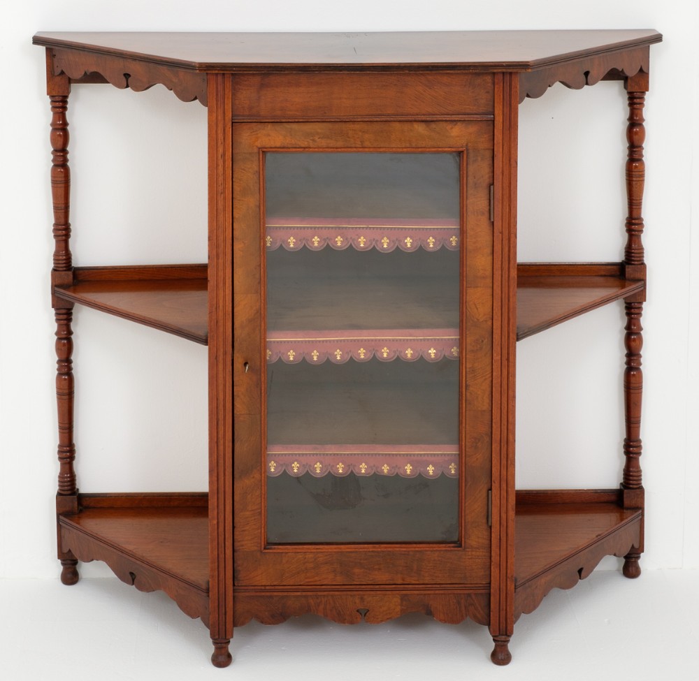 Victorian Walnut Side Cabinet / What Not