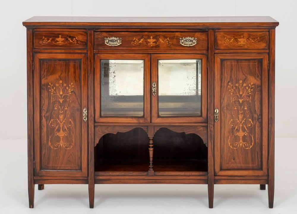 Stunning Rosewood and Marquetry Side Cabinet