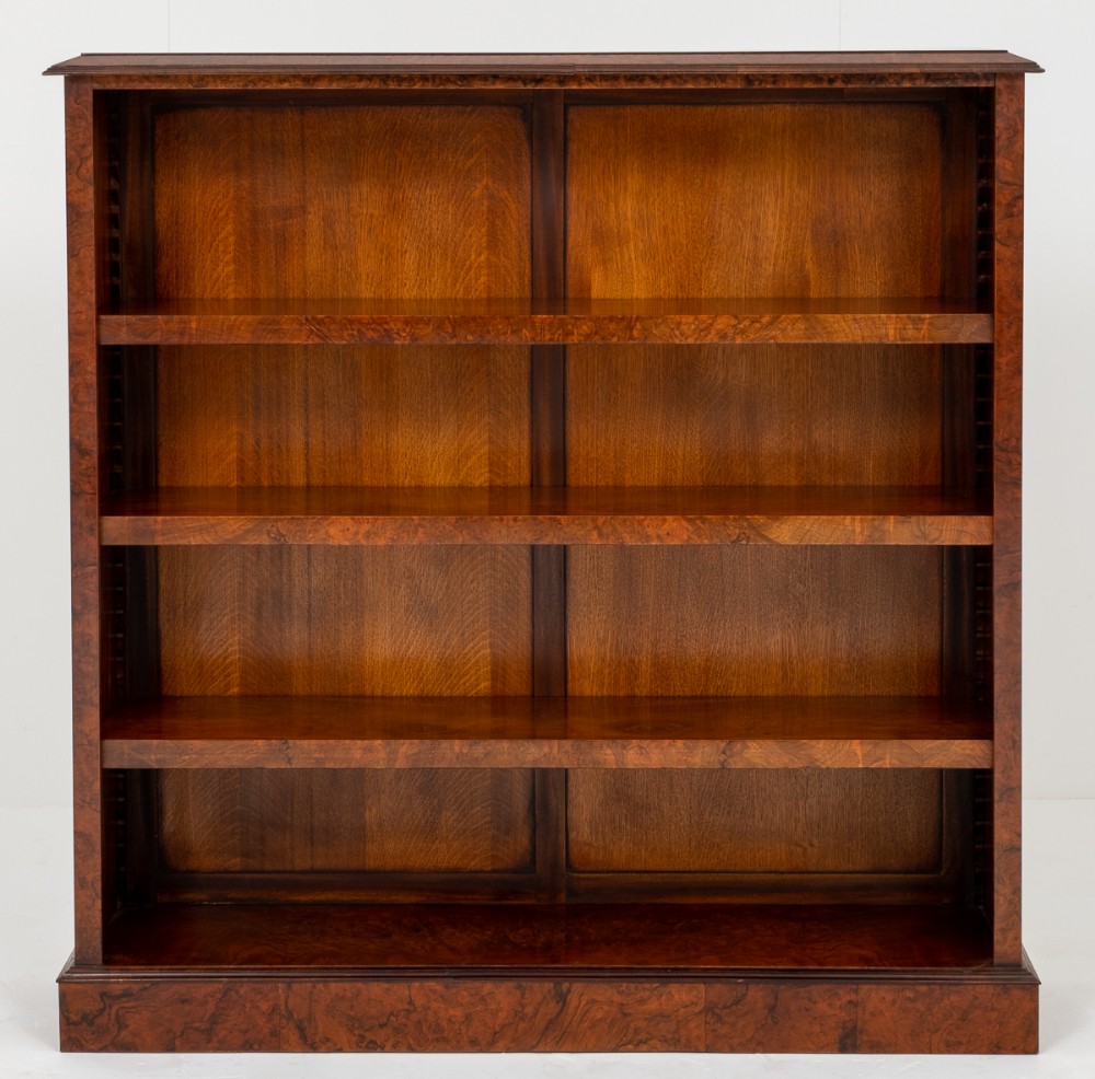 Superb Quality Victorian Burr Walnut Open Bookcase