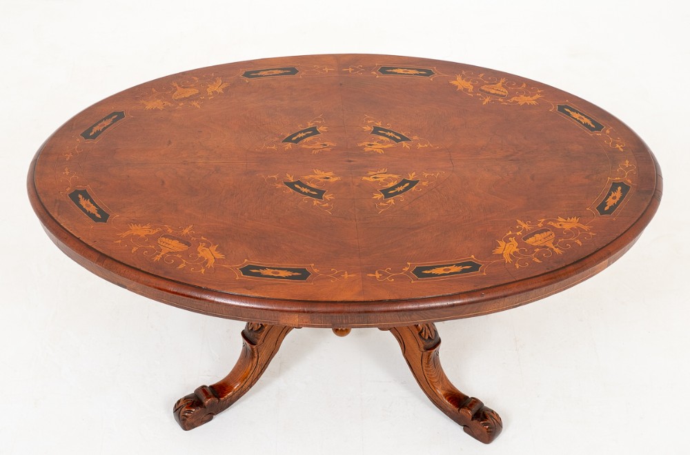 Victorian Walnut Inlaid Coffee Table
