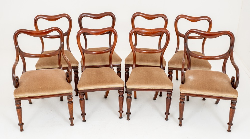 Set of 8 Early Victorian Mahogany Dining Chairs