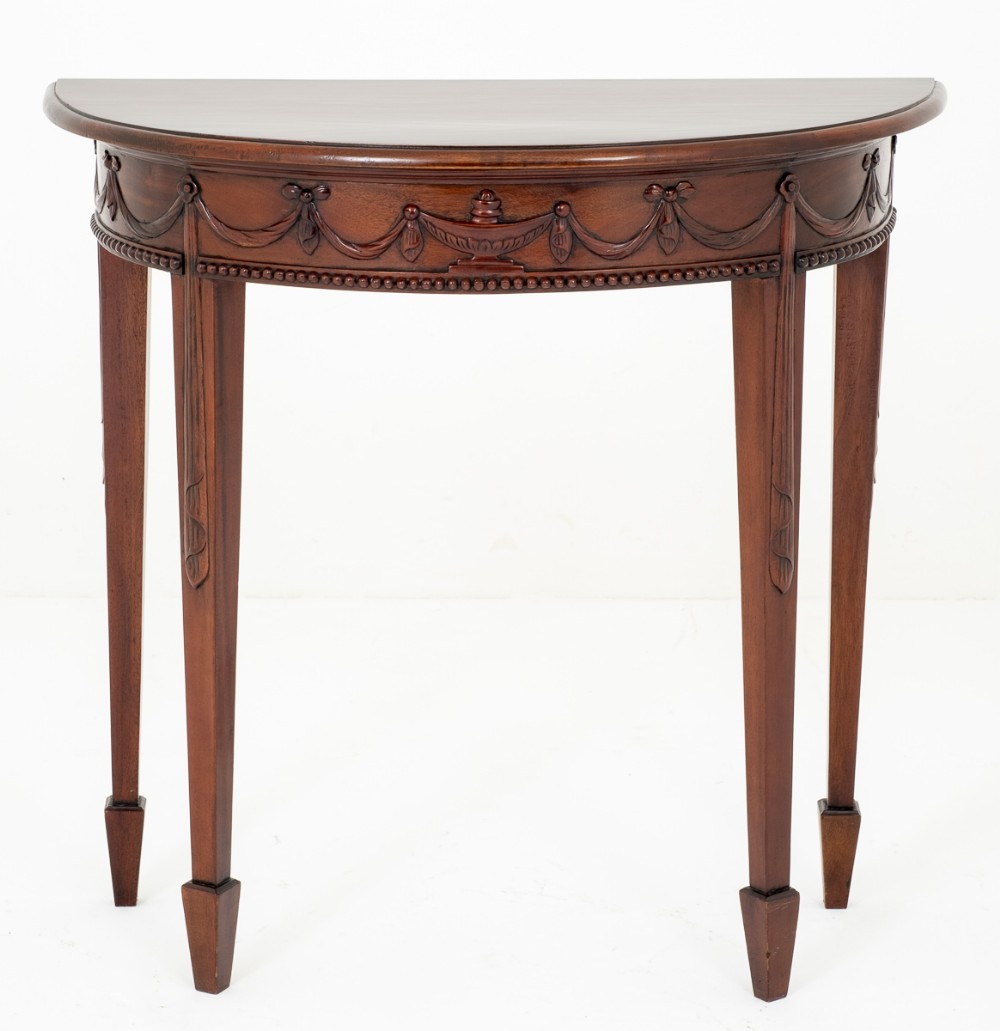 Pretty Mahogany Demi Lune Console Table