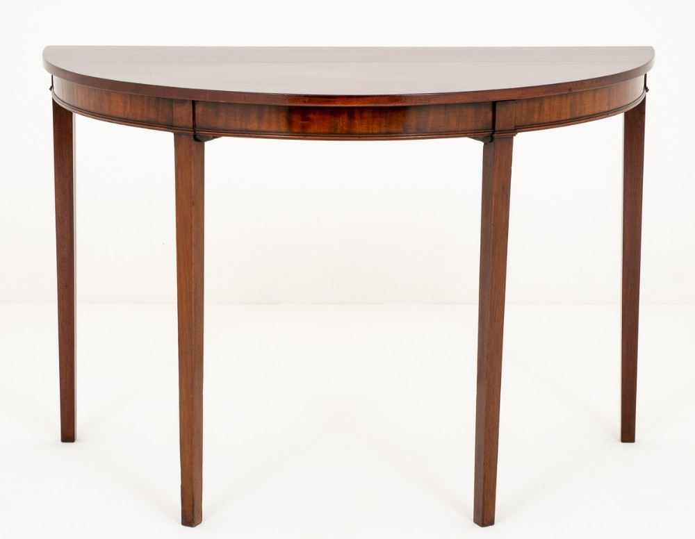 Georgian Mahogany Demi Lune Console Table..