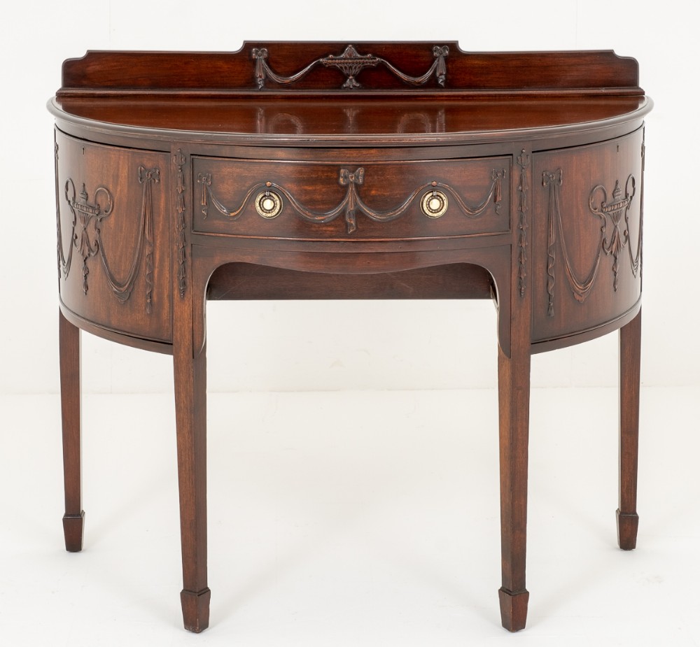 Mahogany Adams Style Demi Lune Sideboard