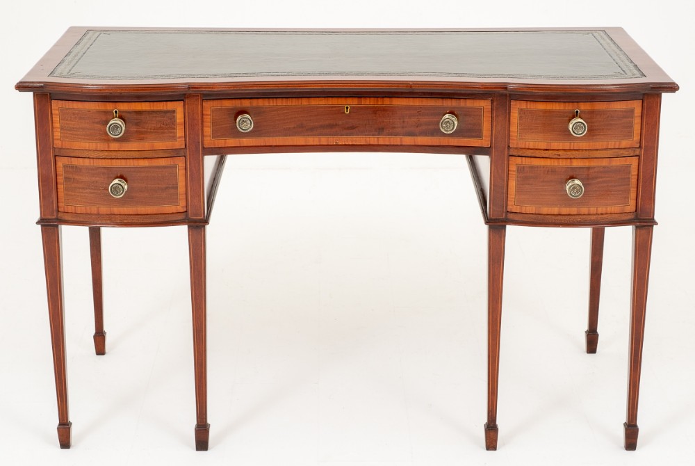 Good Quality Gillows Stamped Mahogany Inlaid Writing Table