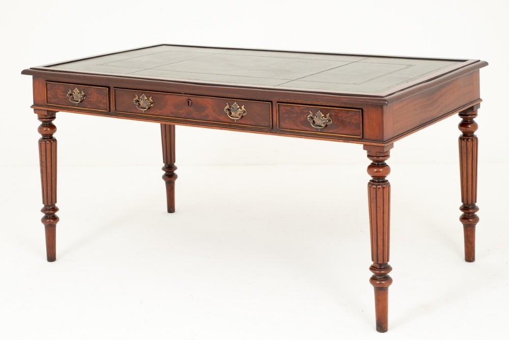 William IV Mahogany 3 Drawer Writing Table