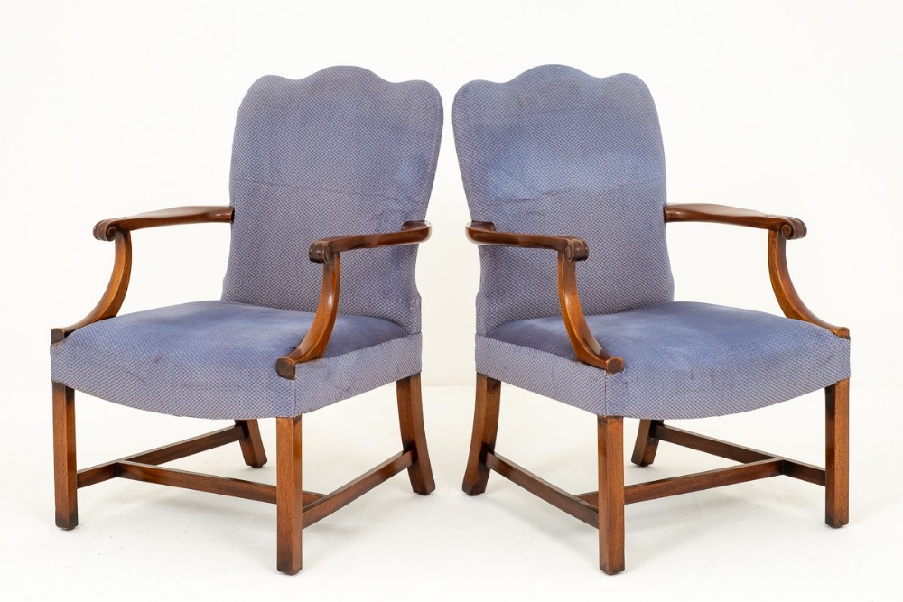 Pair of Mahogany Gainsborough Style Chairs