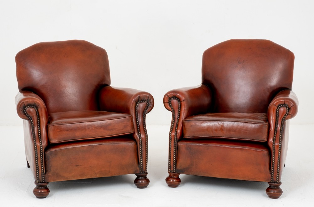 Good Pair of leather Club Chairs