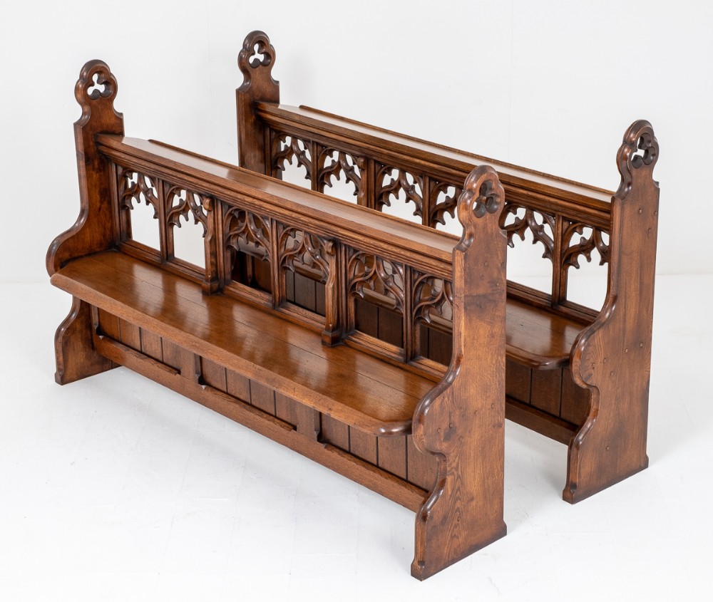 Pair of Oak Victorian Church Pews
