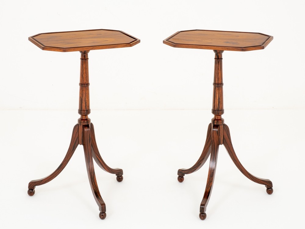 Pair of Regency Style Simulated Rosewood Wine Tables