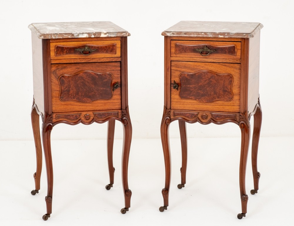Pair of French Mahogany Bedside Cabinets