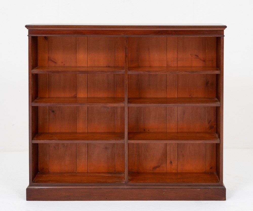 Victorian Mahogany Double Open Bookcase