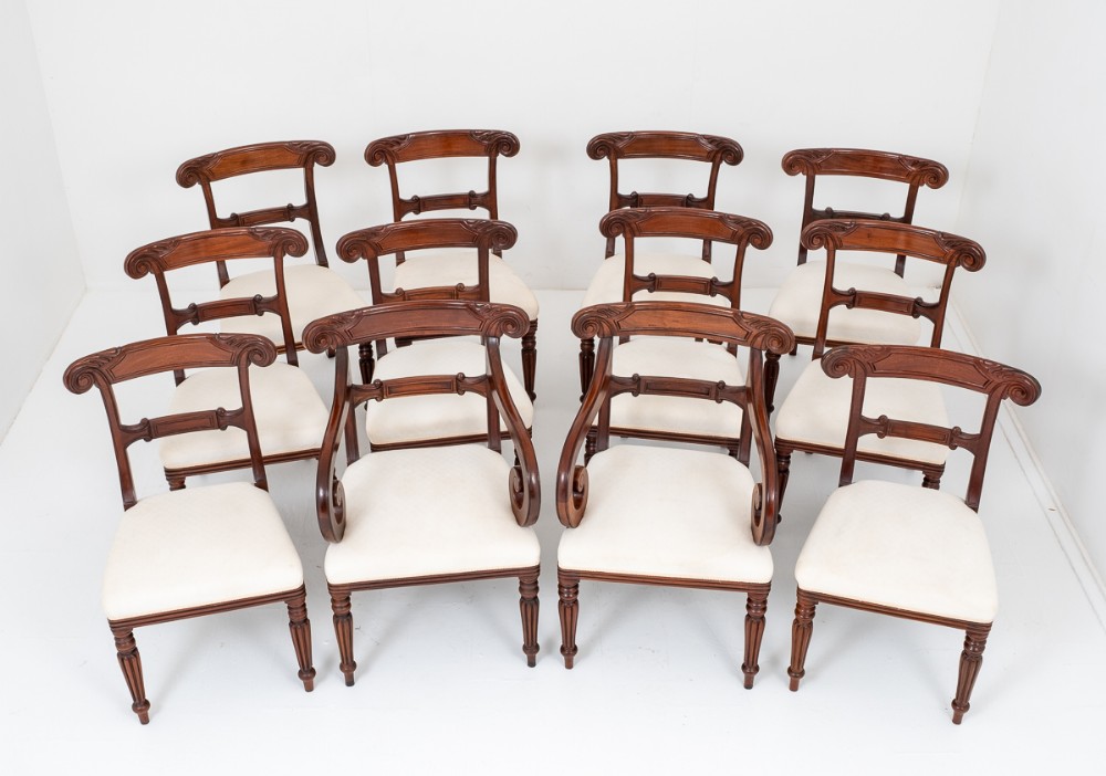 Set of 12 William IV Style Dining Chairs