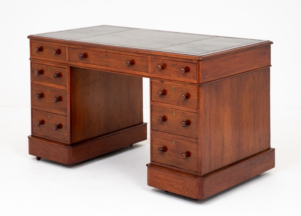 Mahogany Victorian 2 Pedestal Desk