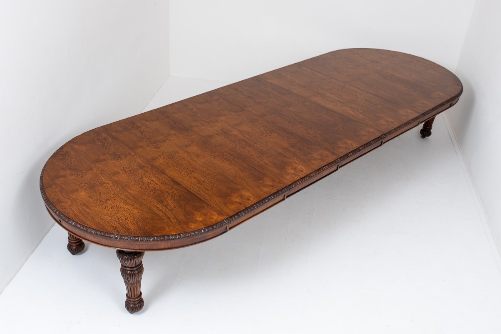 Very Impressive Victorian Carved Oak Extending Dining Table