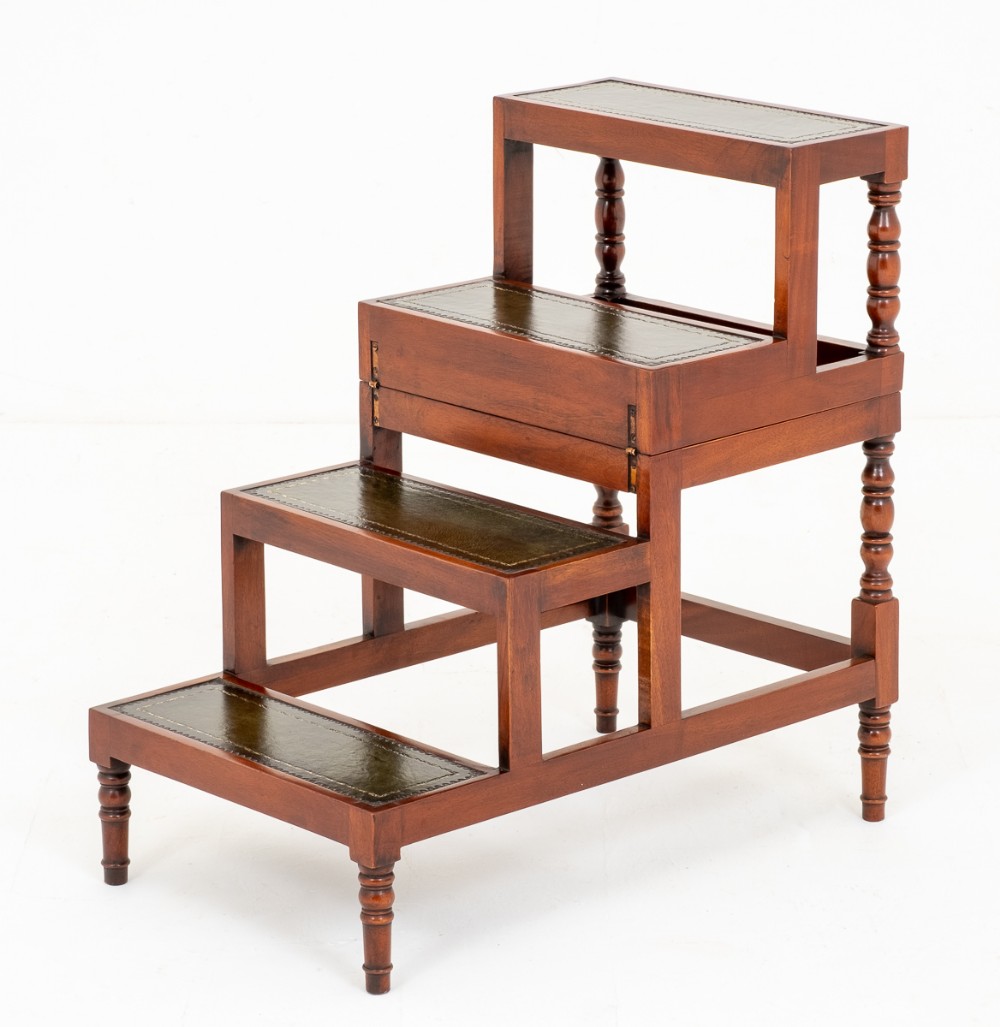 Set of Regency Style Mahogany Library Steps