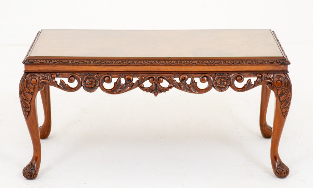 Queen Anne Style Carved Coffee Table