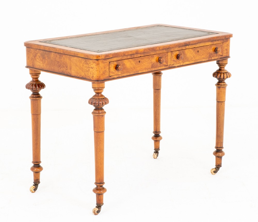 Burr Walnut 2 Drawer Writing Table