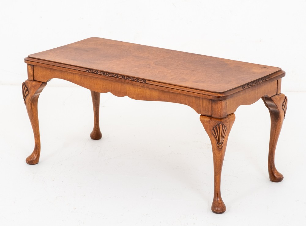 Burr Walnut Queen Anne Style Coffee Table