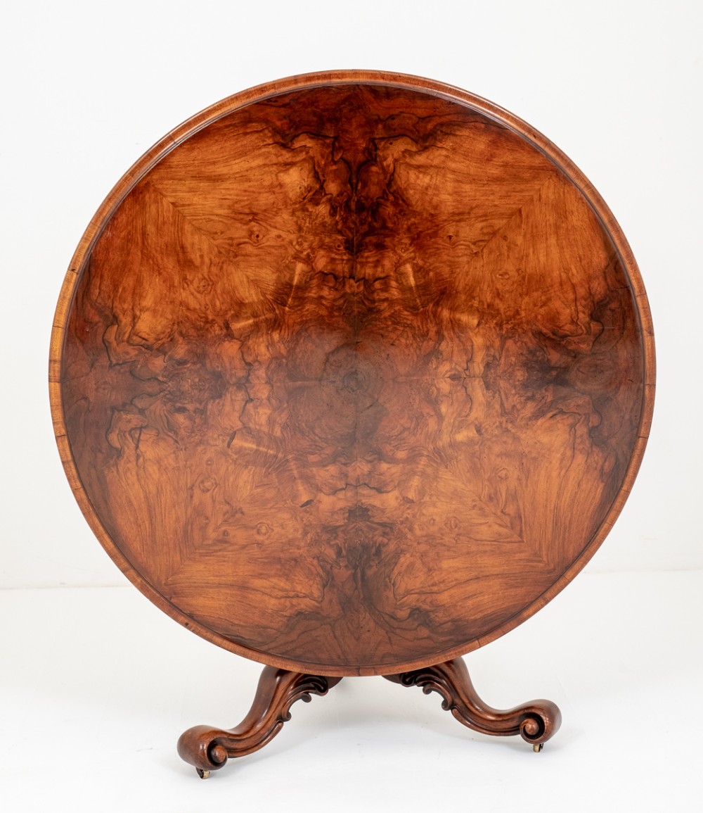 Mid Victorian Figured Walnut Centre Table
