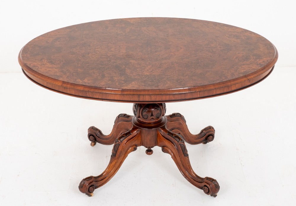 Good Quality Victorian Burr Walnut Dining Table
