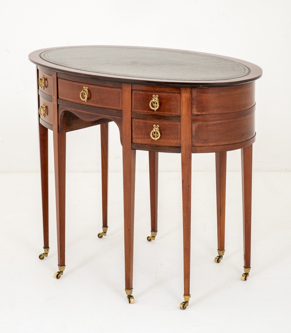 Mahogany Sheraton Revival Writing Table.