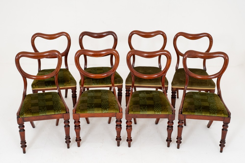 Harlequin Set of 8 Mahogany Victorian Dining Chairs