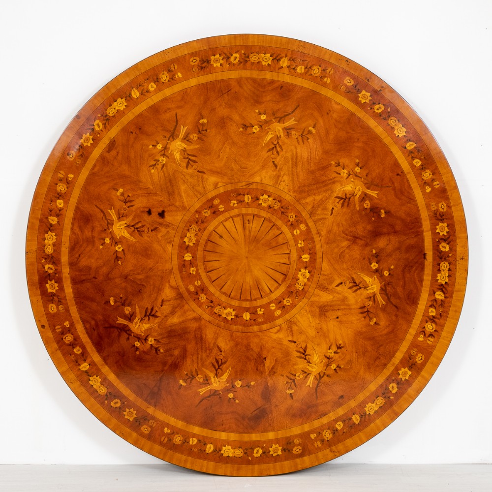 Outstanding 6ft Diameter  Mahogany Marquetry Dining Table