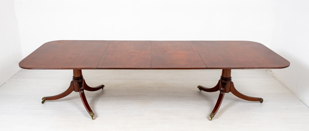 Regency Style 2 Pedestal Mahogany Dining Table
