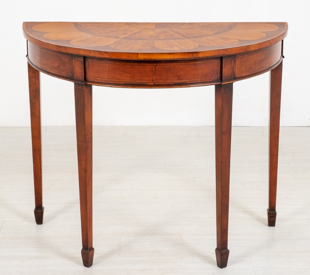 Very Pretty Mahogany Hepplewhite Design Demi Lune Console Table