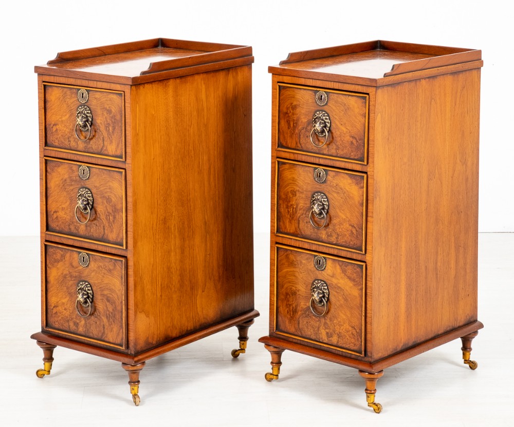 Pair of Victorian Walnut Bedside Cabinets