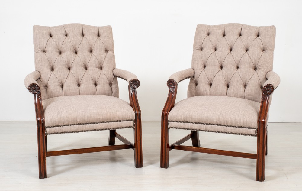 Pair of Mahogany Gainsborough Chairs