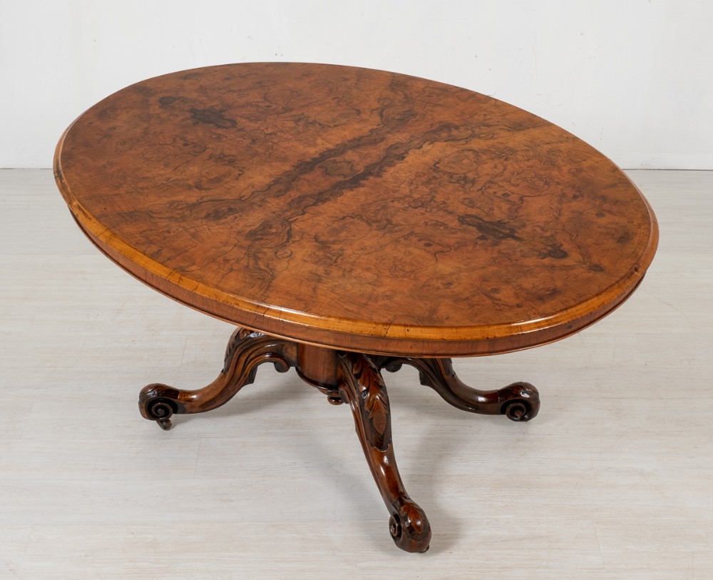 Victorian Burr Walnut Loo Table