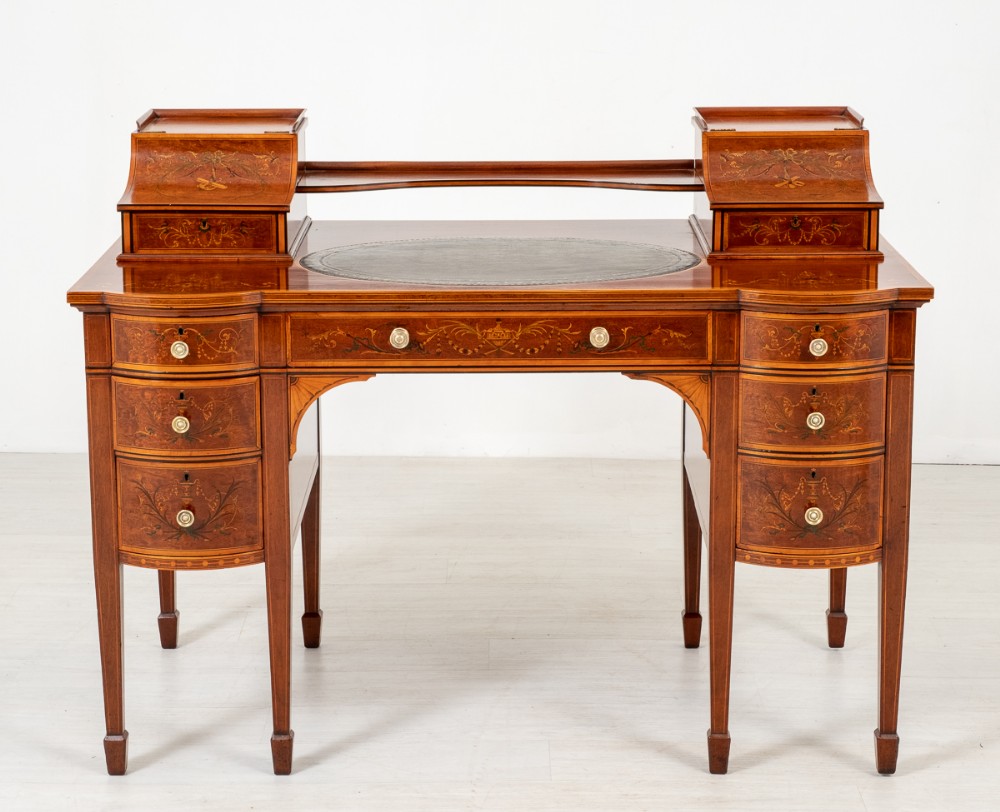 Stunning Inlaid Mahogany Writing Desk
