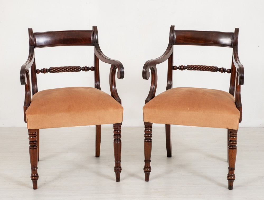 Pair of Regency Open Arm Chairs