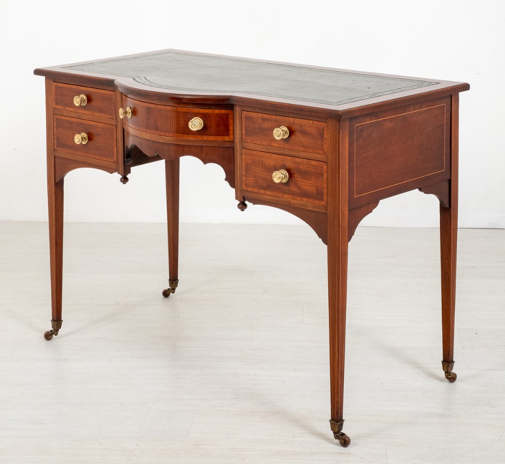 Pretty Sheraton Revival Mahogany Writing Table.