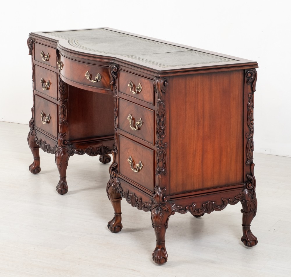 Mahogany Carved Chippendale Style Desk