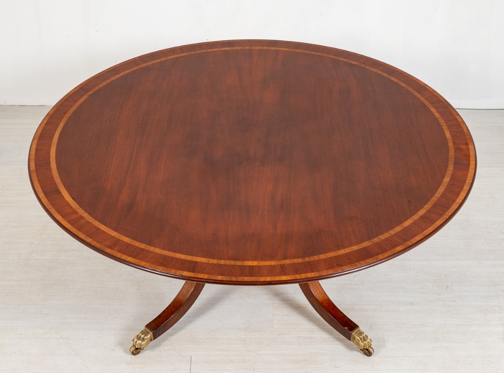 Mahogany Regency Style Circular Dining Table