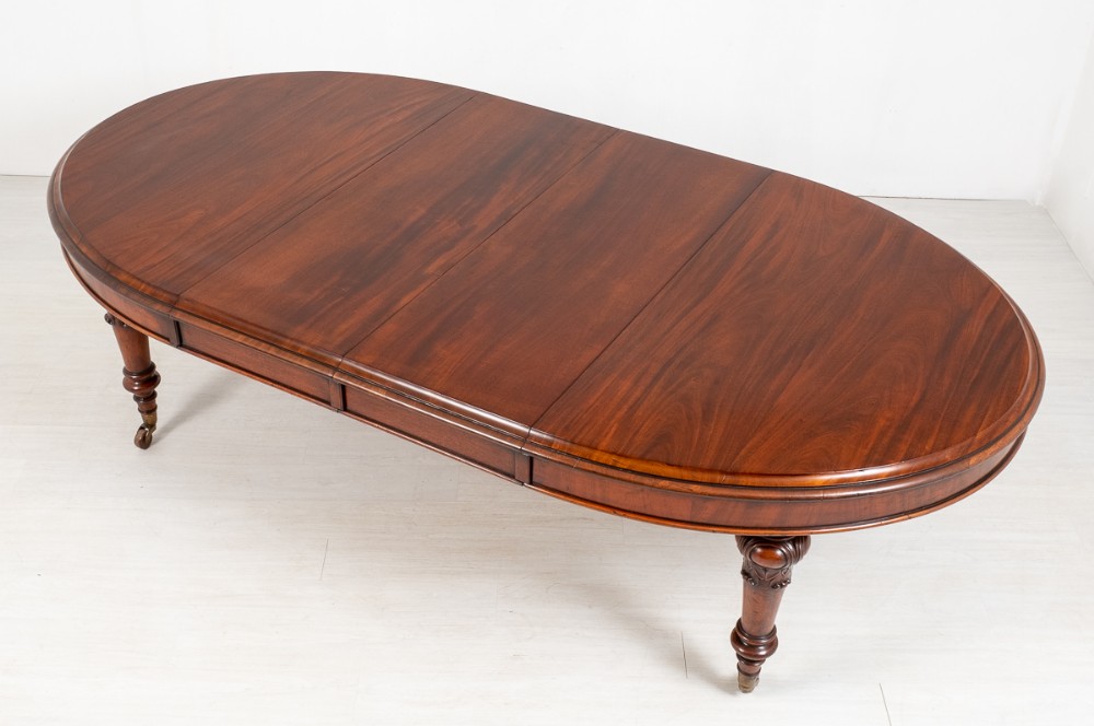 Mahogany Victorian Oval Extending Dining Table