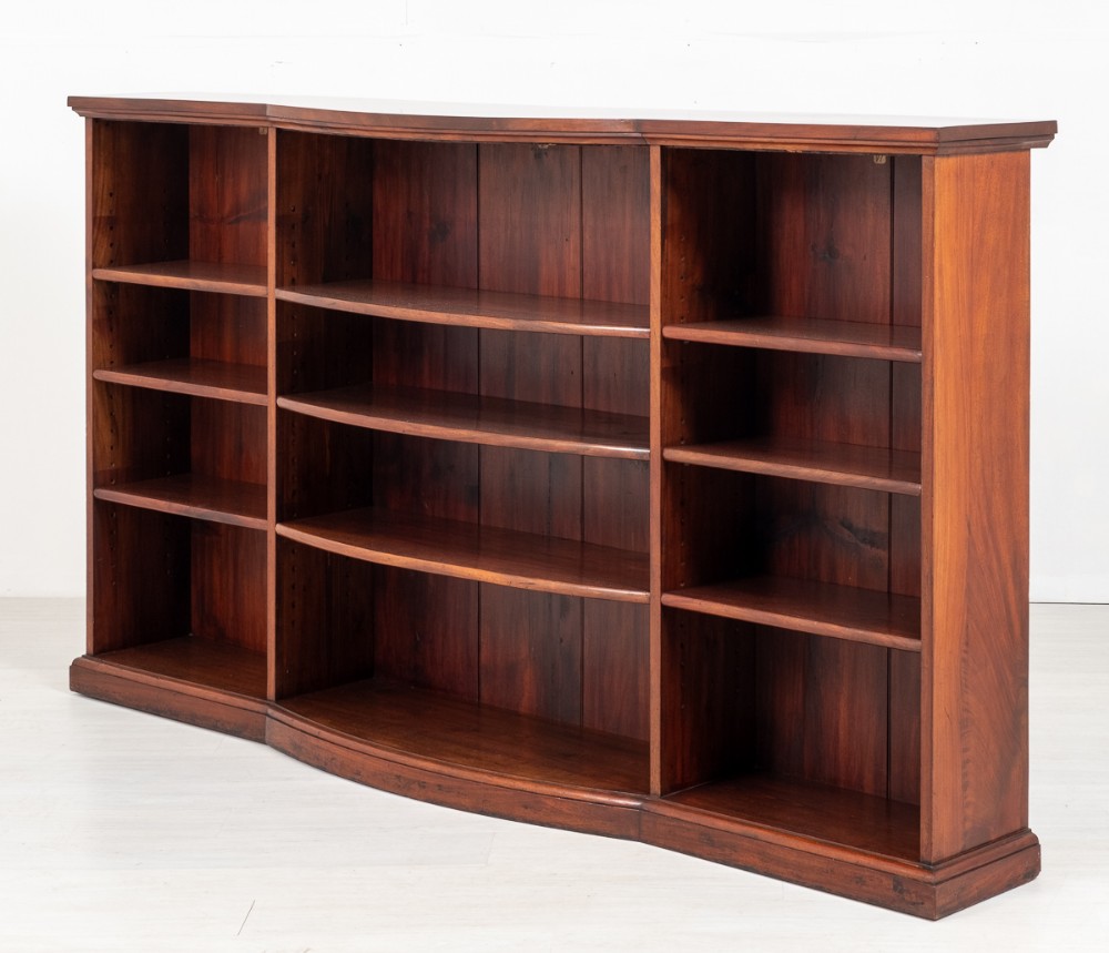 Victorian Mahogany Triple Open Bookcase