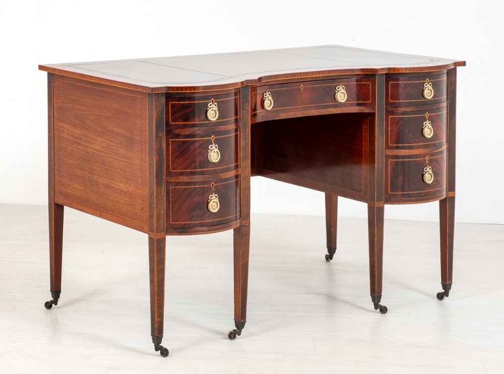 Sheraton Revival Inlaid Writing Desk