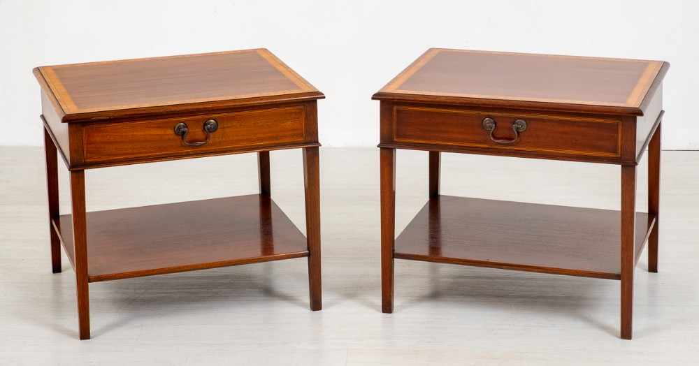 Pair of Georgian Style Mahogany End Tables