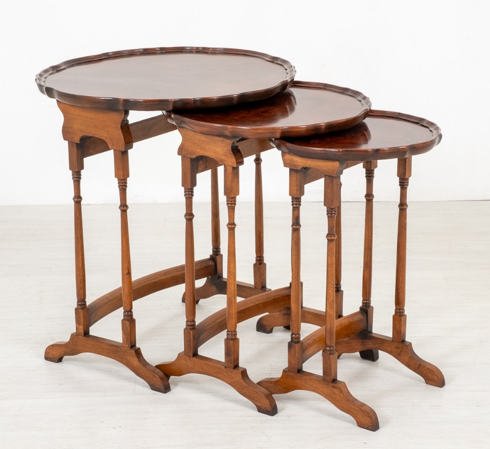 Walnut Nest of 3 Tables