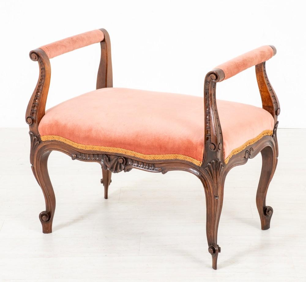 Pretty French Walnut Window Seat