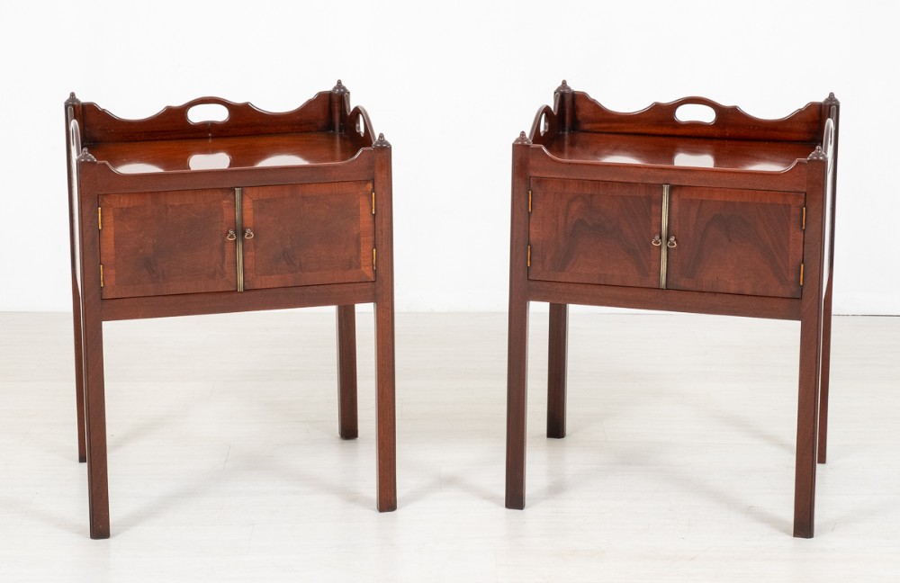 Pair of Mahogany Georgian Style Bedside Cabinets