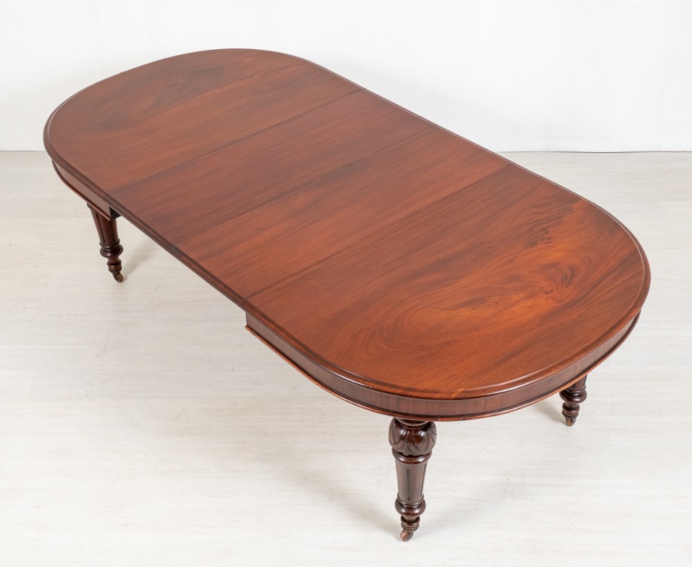 Victorian Bow End Mahogany Extending Dining Table